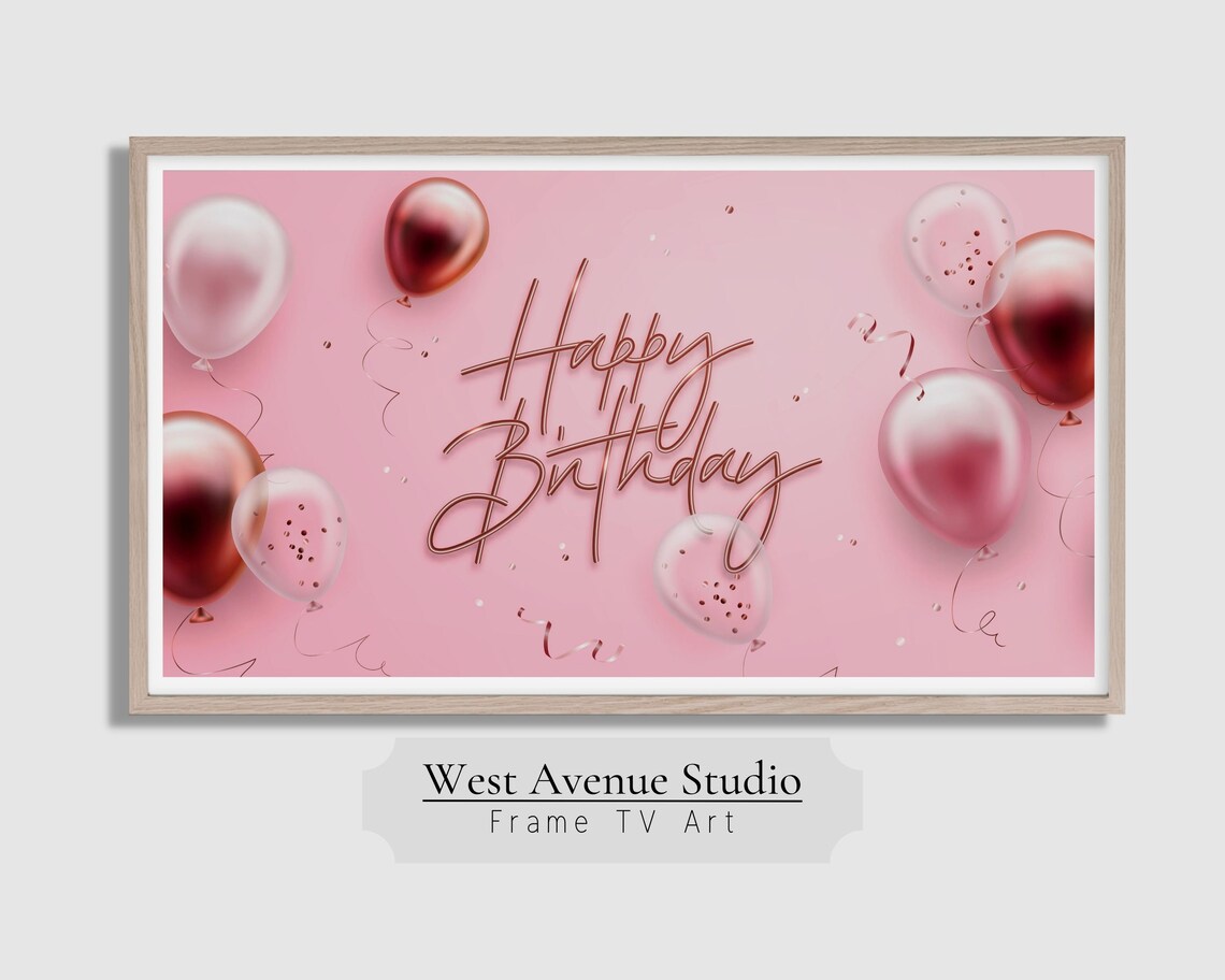 Happy Birthday Pink Birthday Party Decor Art Print - Image 4