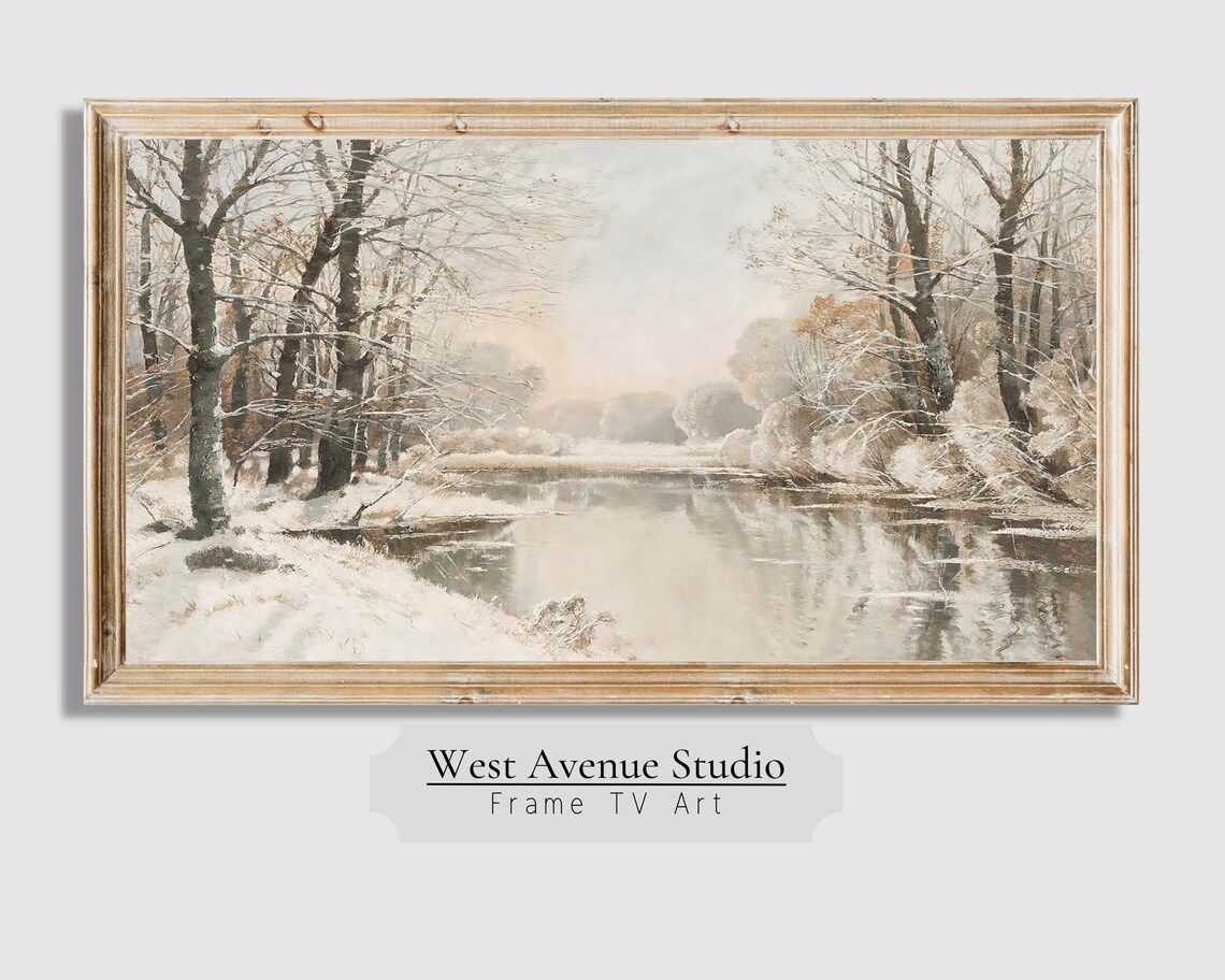 Winter Scene Snowy Landscape, Neutral Winter Decor Art Print - Image 4