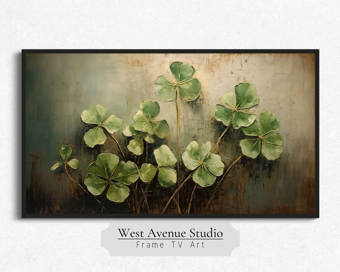 St. Patrick's Day Four-Leaf Clover Painting Art Print - Image 3