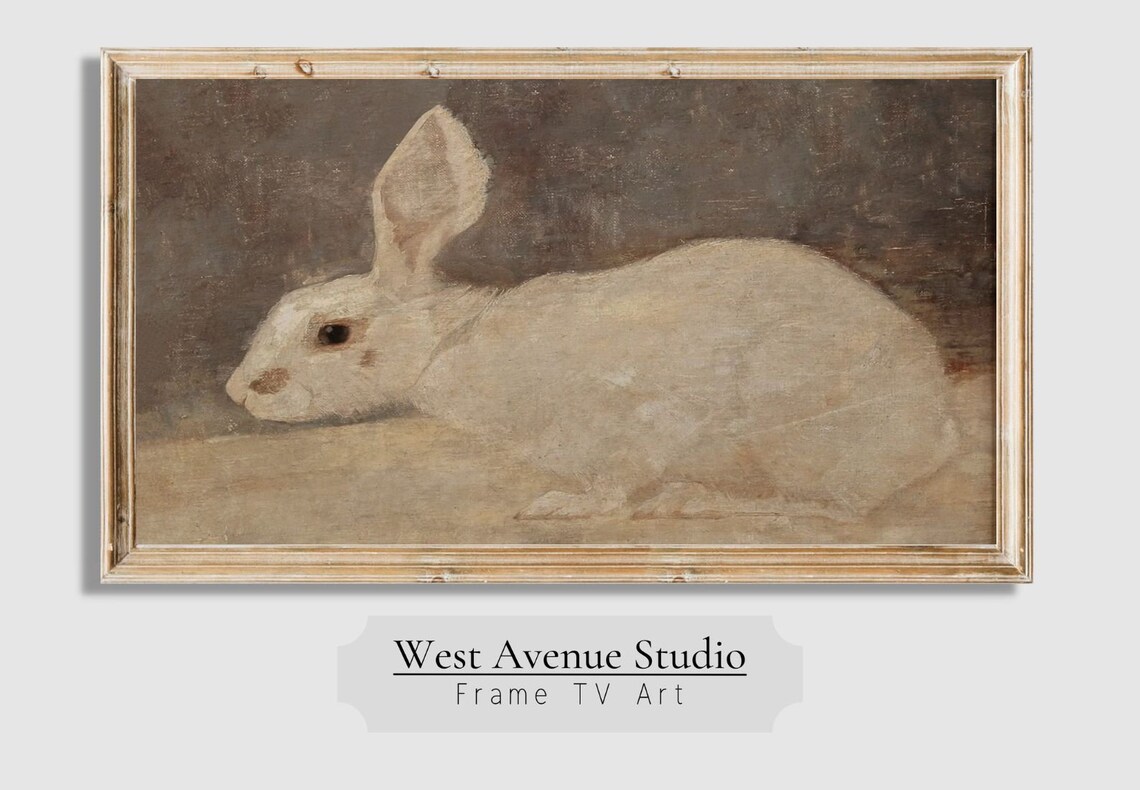 Vintage Rabbit Painting Easter Spring Art Print - Image 4