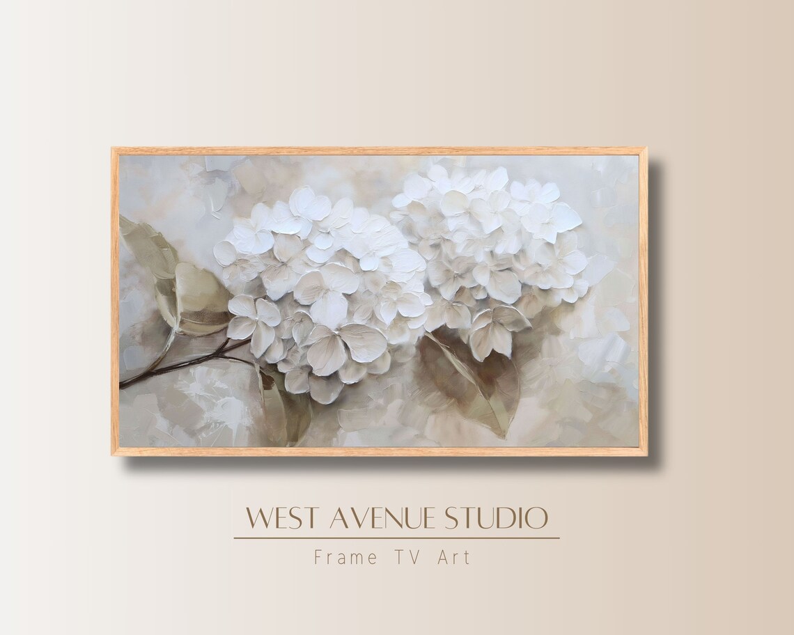 Spring Hydrangea Floral Painting, Farmhouse Art Print