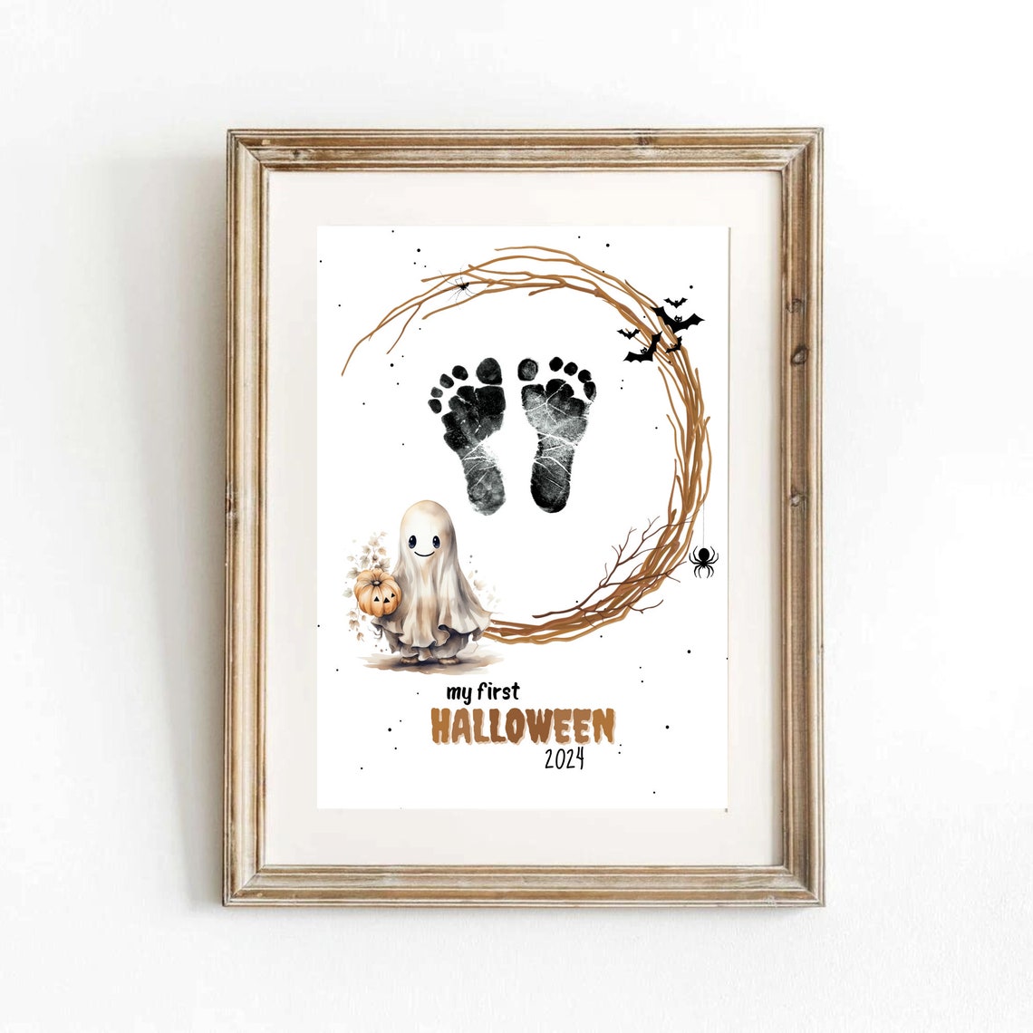 My First Halloween Footprint Poster