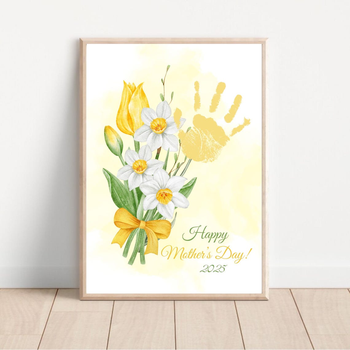 Baby Handprint Mother's Day Daffodil Bouquet Keepsake Poster - Image 2