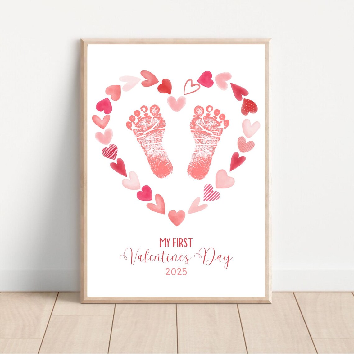 My First Valentine's Day Footprint Art Print - Image 2
