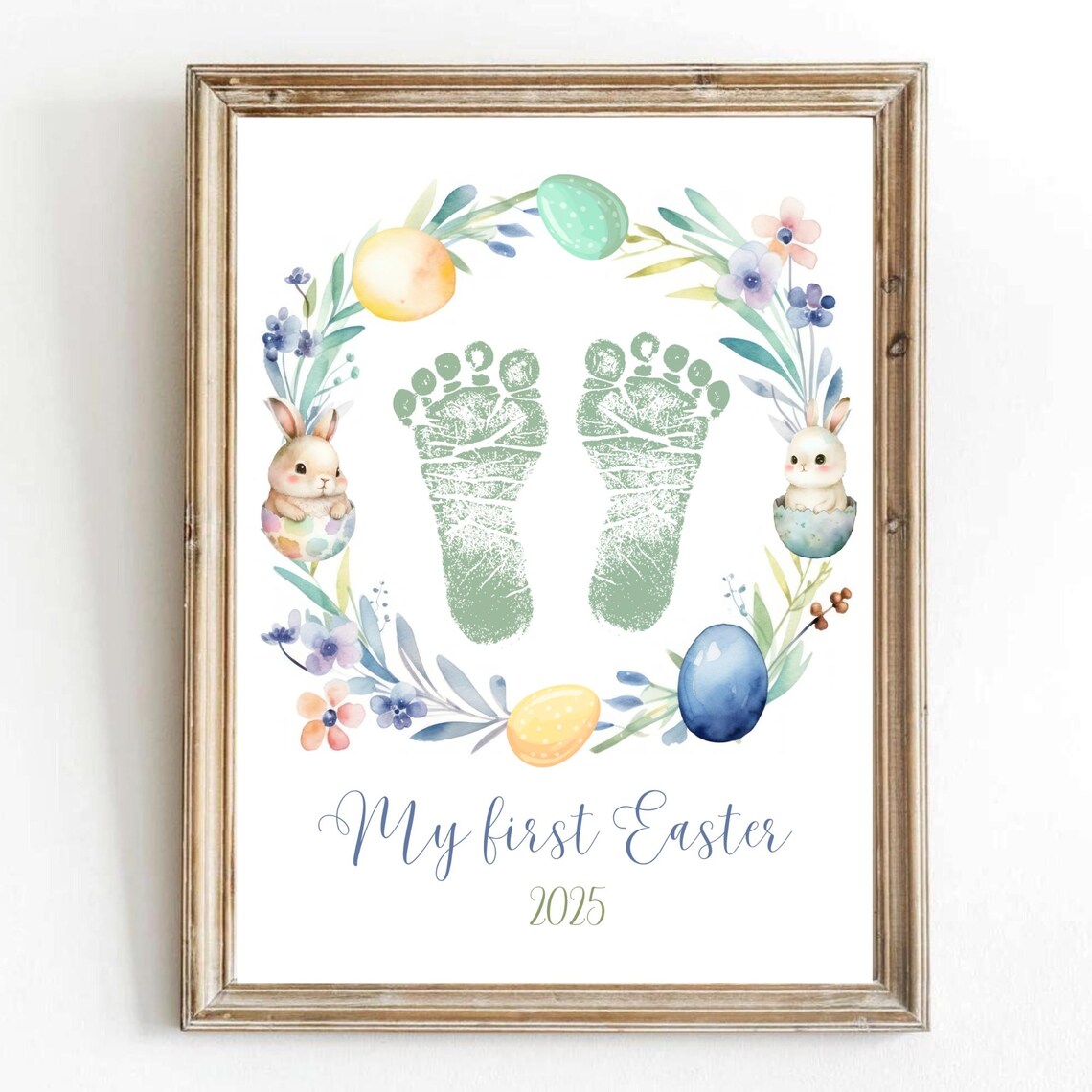 My First Easter Baby Footprint Keepsake Art Print