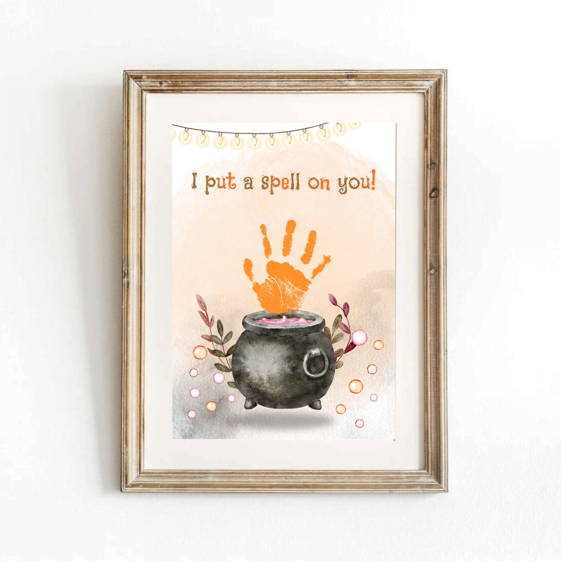 Halloween Baby Handprint Cauldron Spell On You Kids Craft Wall Art - Image 2