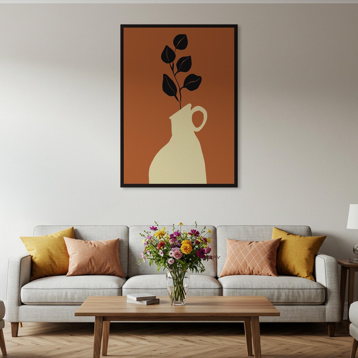 Abstract Vase And Botanical Poster, Minimalist Decor - Image 4