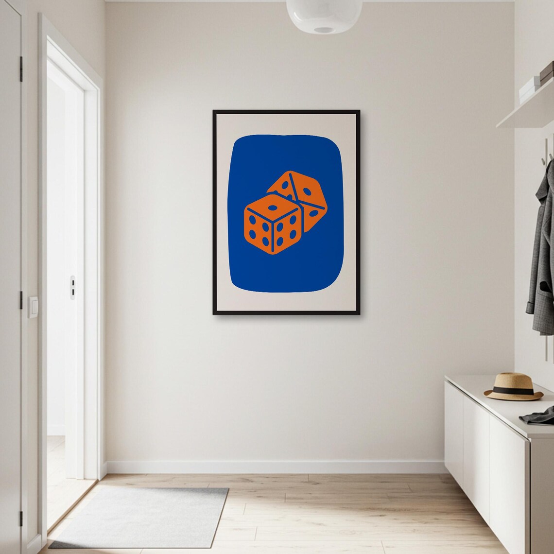 Abstract Dice Pop Art, Modern Game Room Decor - Image 2