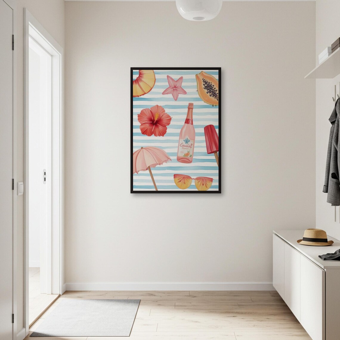 Summer Beach Watercolor Tropical Vacation Poster - Image 2