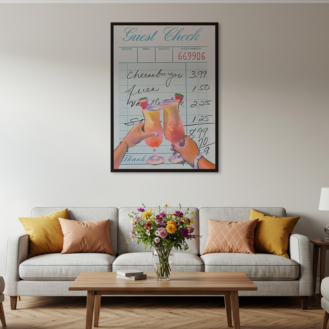 Retro Diner Guest Check, Vintage Cocktail Toast Art Print - Image 4