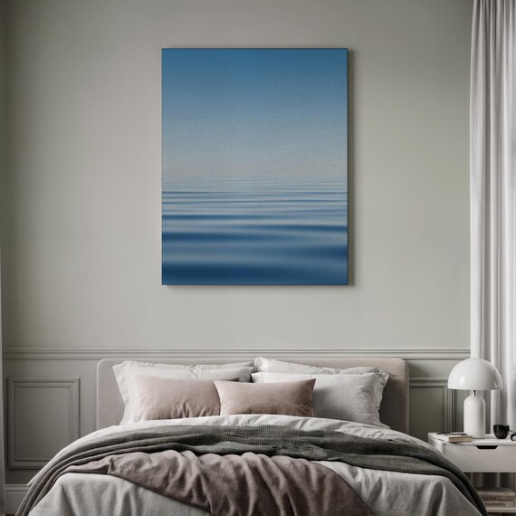 Calm Blue Abstract Sea Horizon Gradient Minimalist Ocean Poster