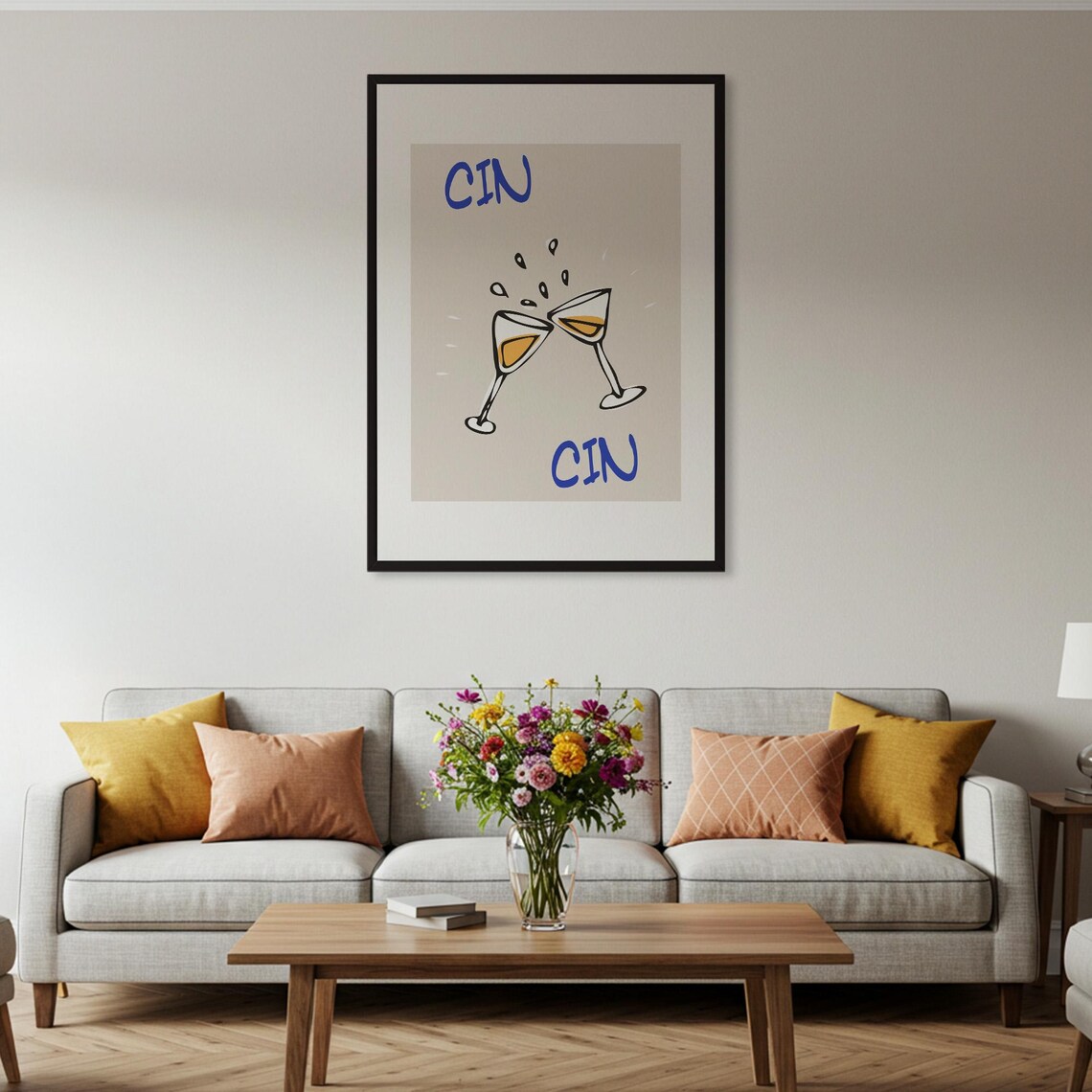 Cin Cin Cheers Quote, Minimalist Bar Cart Decor - Image 4