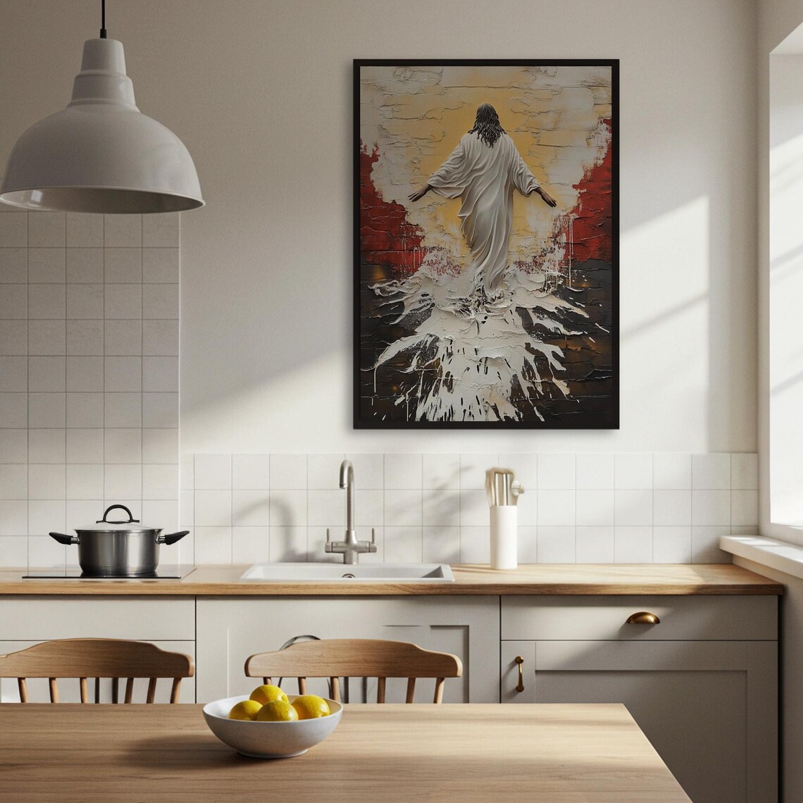Abstract Jesus Painting, Modern Christian Faith - Image 3