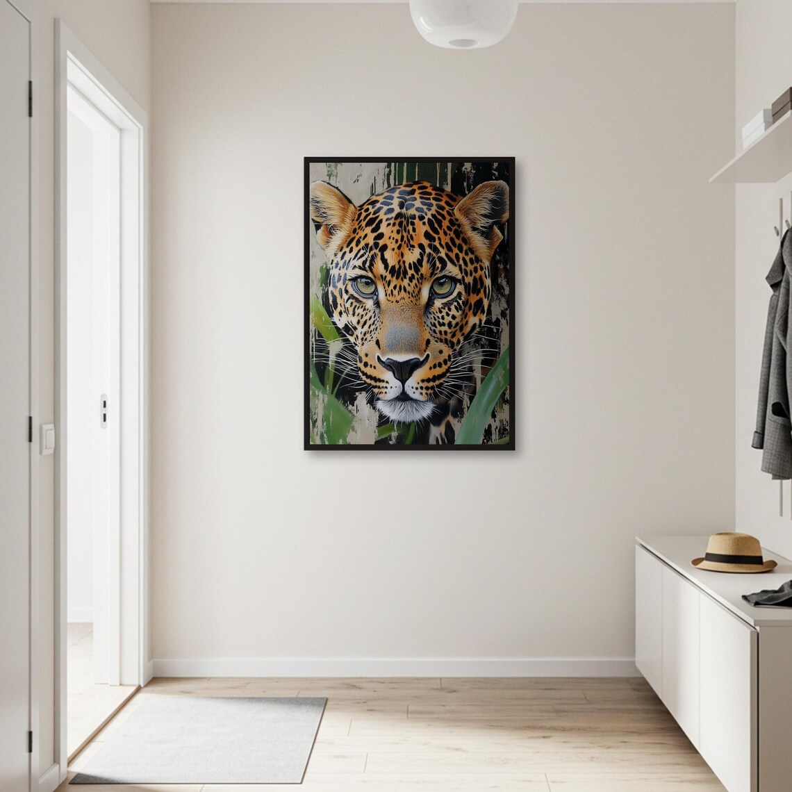 Leopard Portrait Art Print, Realistic Wildlife Decor - Image 2