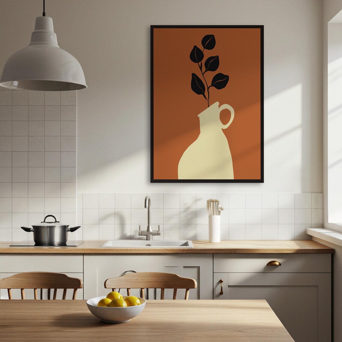 Abstract Vase And Botanical Poster, Minimalist Decor - Image 3