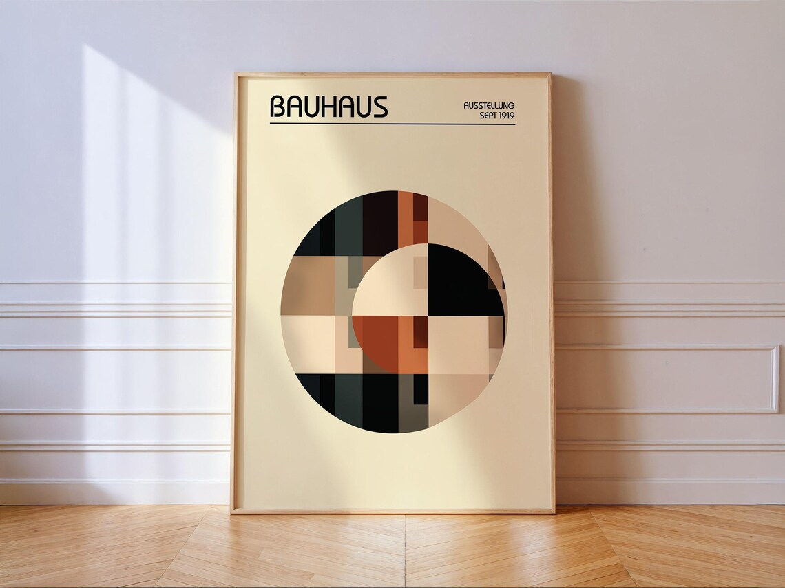 Bauhaus Art Print, Mid Century Modern Geometric