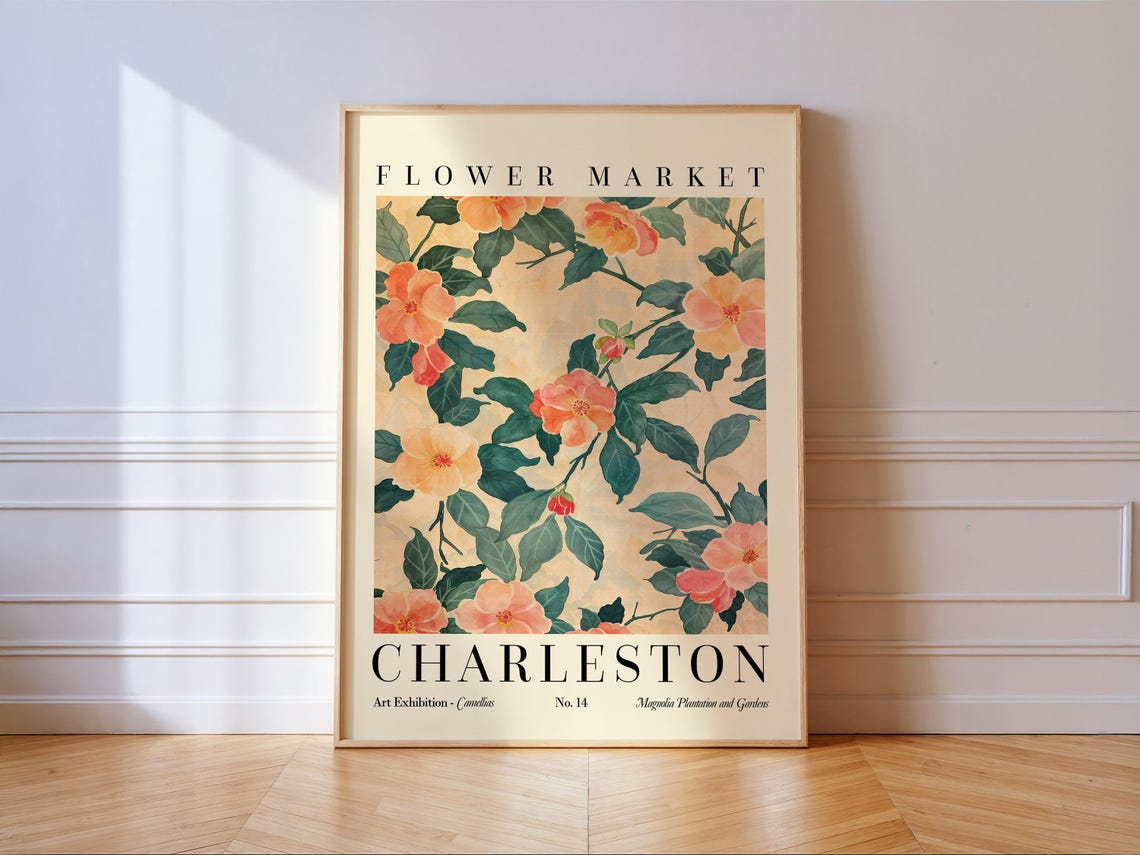Charleston Flower Market Camellia Art Exhibition No 14 Poster