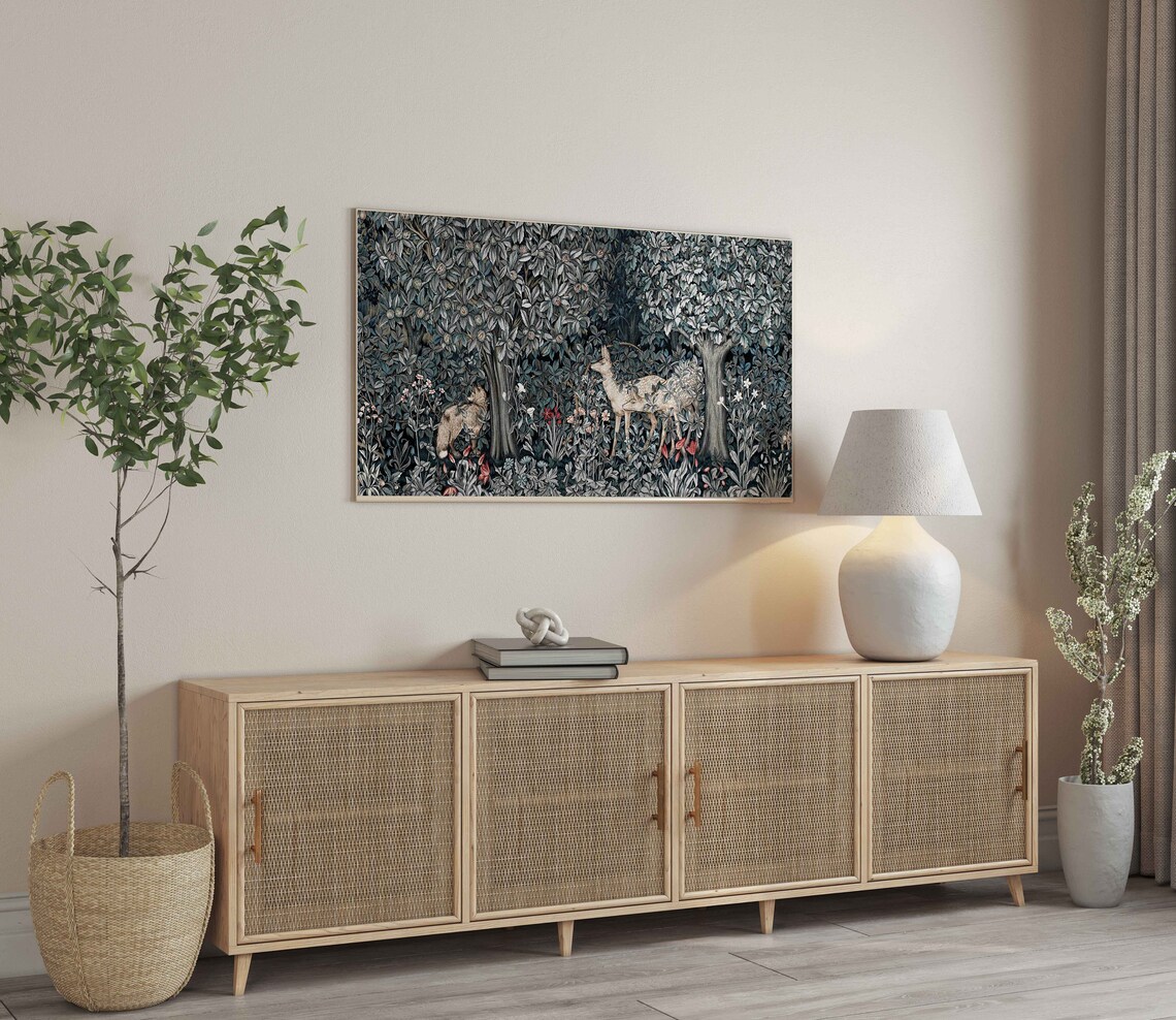 Vintage Morris Tapestry Art Print, Frame TV Decor - Image 2