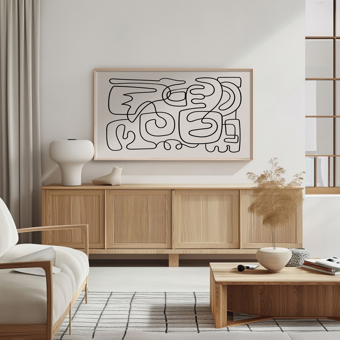 Frame Tv Art Abstract Continuous Line Art Tv Art Art For Frame Tv - Image 4