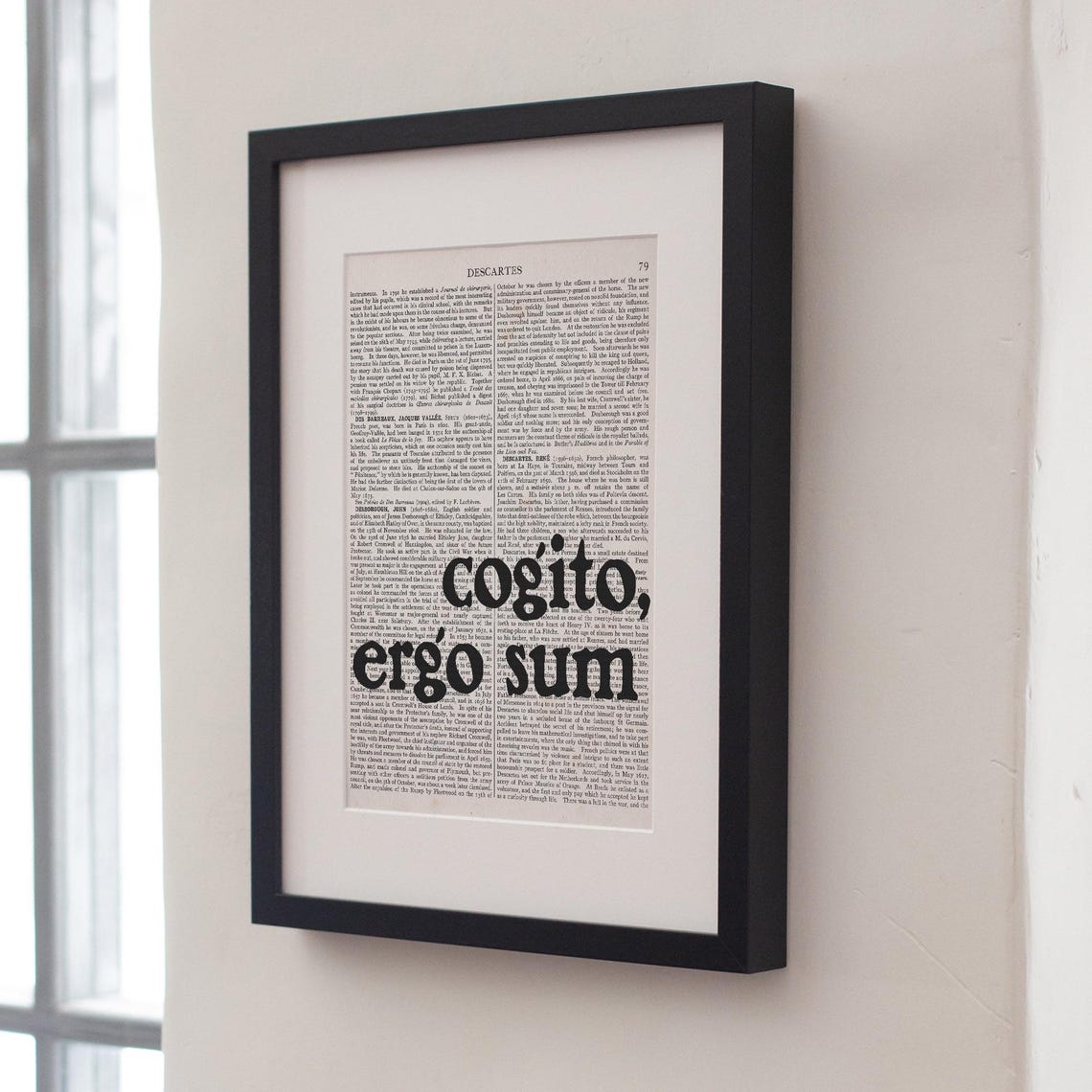 Rene Descartes Cogito Ergo Sum Vintage Dictionary Philosophy Poster - Image 3