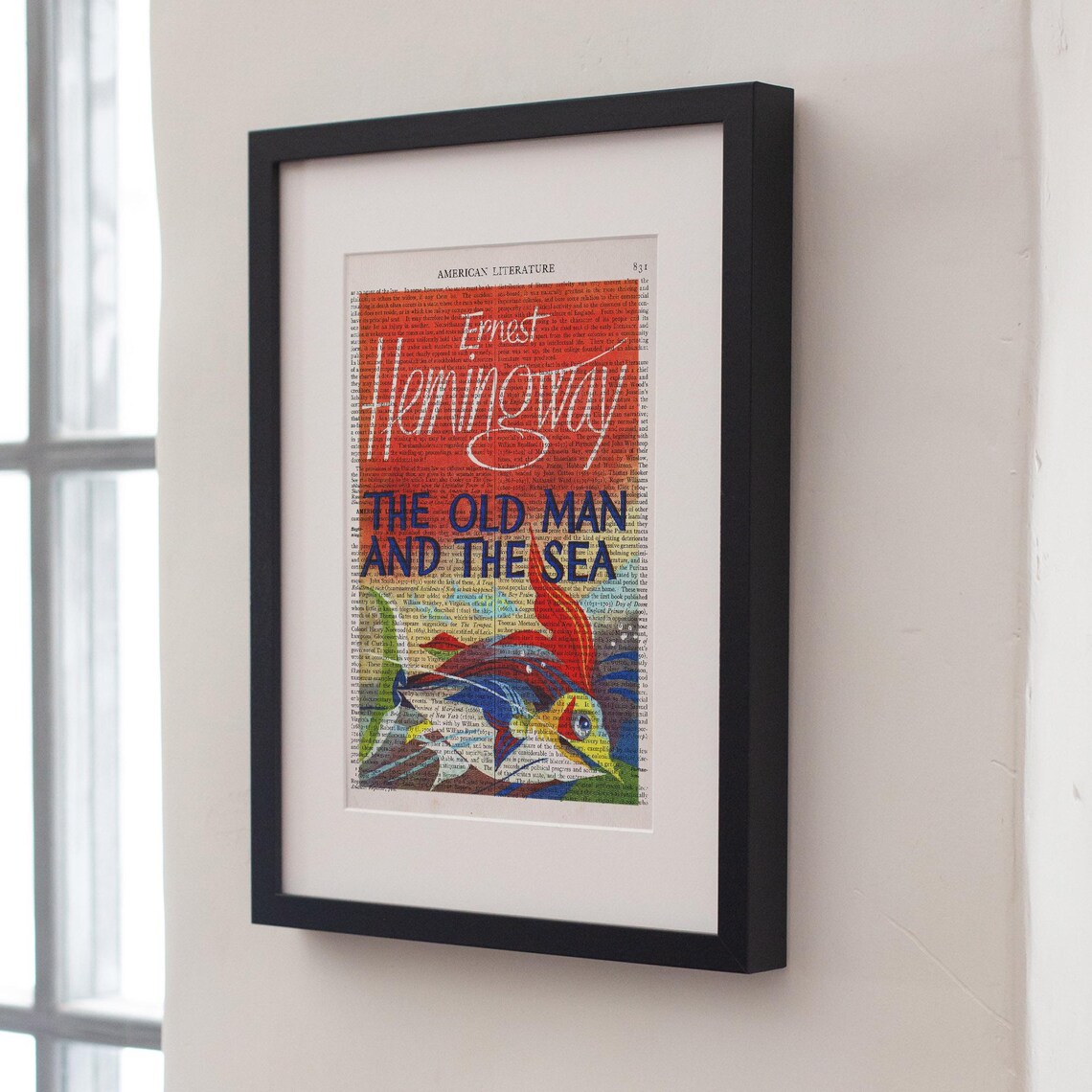 Ernest Hemingway The Old Man And The Sea Marlin Dictionary Art Poster - Image 3
