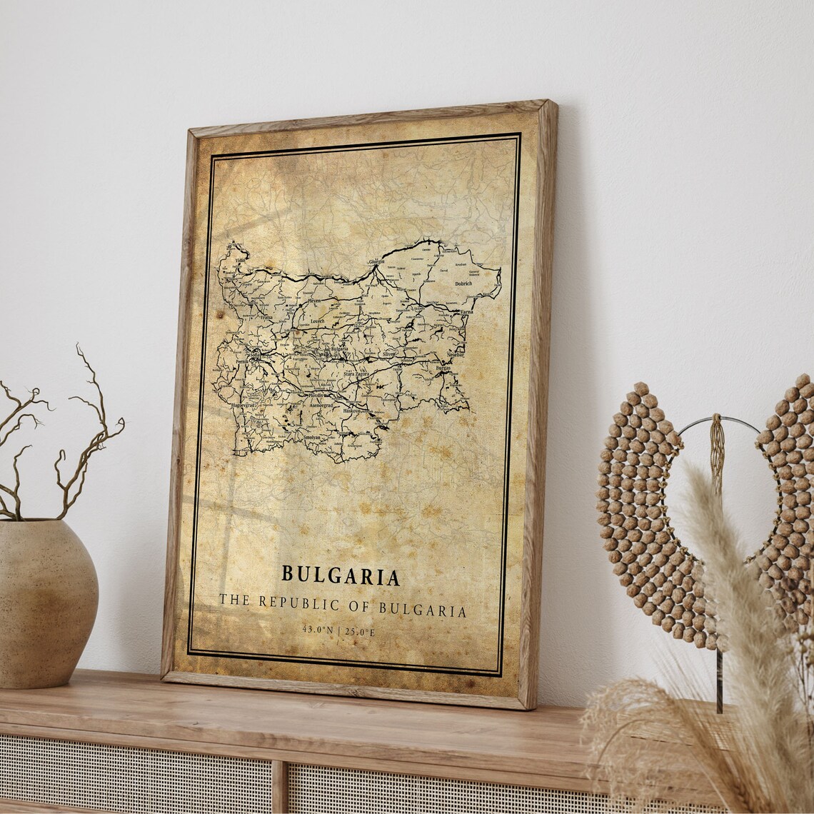 Bulgaria Vintage Map Poster Print, Country Decor - Image 4