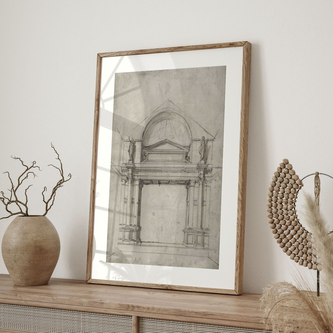 Minimalist Architecture Sketch Vintage Art Print - Image 4