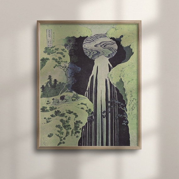 Amida Waterfall On Kisokaido Road 1832 Hokusai Print Ukiyo E Japanese Art Edo Period Wall Decor Katsushika Hokusai Poster C16 1241