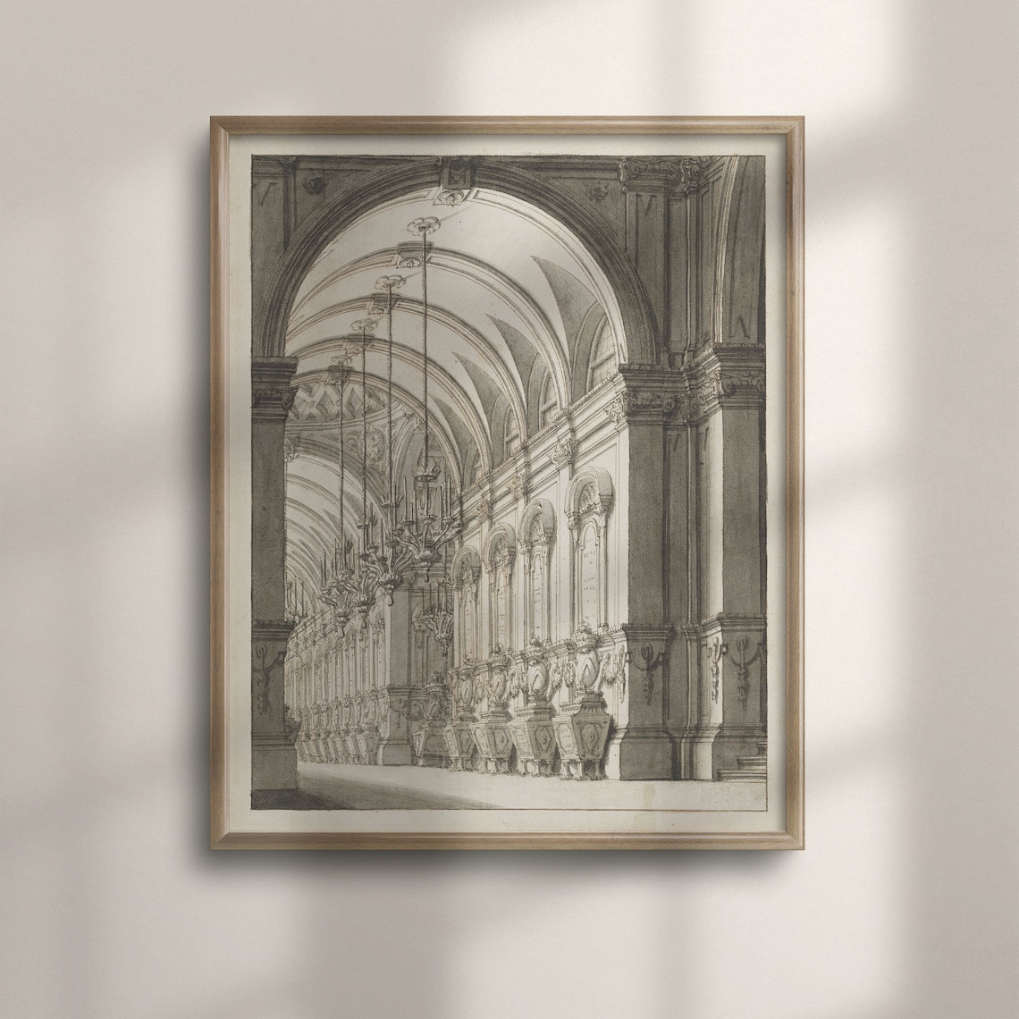 Antique Architecture Line Art Sketch Vintage Etching Art Print - Image 3