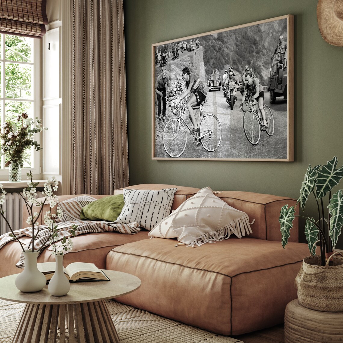 Vintage Bicycle Race Black and White Cycling Photo Art Print - Image 2