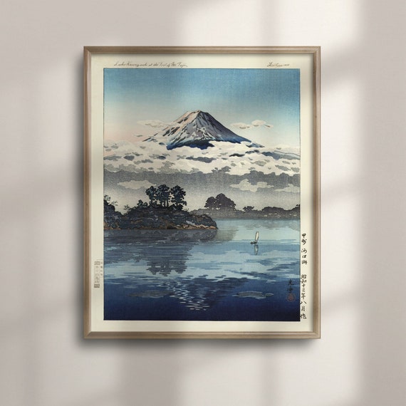 Mount Fuji View From Lake Kawaguchi Tsuchiya Koitsu Ukiyo E Art Edo Period Japanese Wall Art Living Room Decor Japan Print C16 979