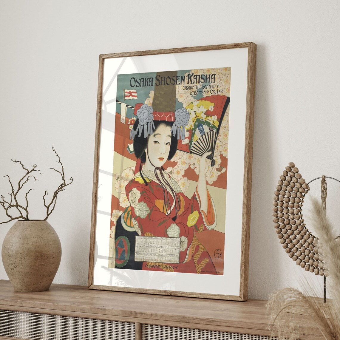 Vintage Osaka Shosen Kaisha Steamship Japanese Travel Poster - Image 4