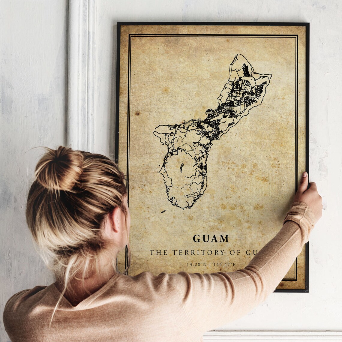 Guam Vintage Map Poster Print, Country Decor - Image 2