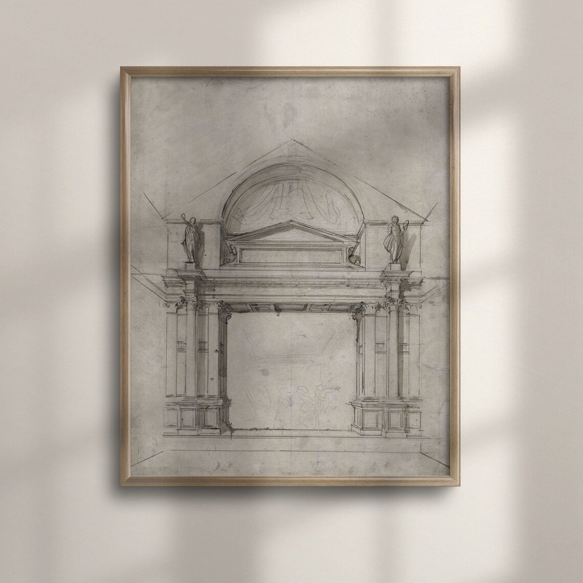 Minimalist Architecture Sketch Vintage Art Print