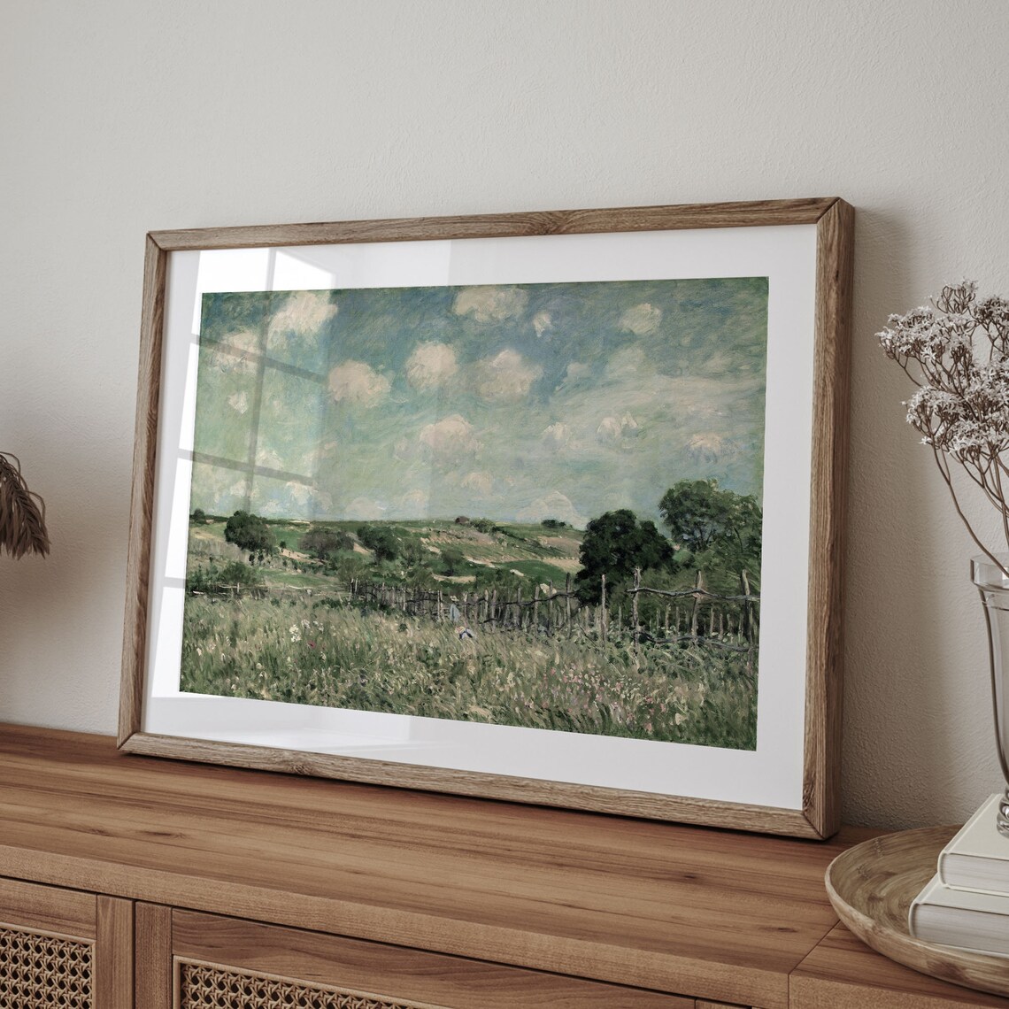Summer Meadow Wildflowers Vineyard Rolling Hills Impressionist Painting Poster - Image 4