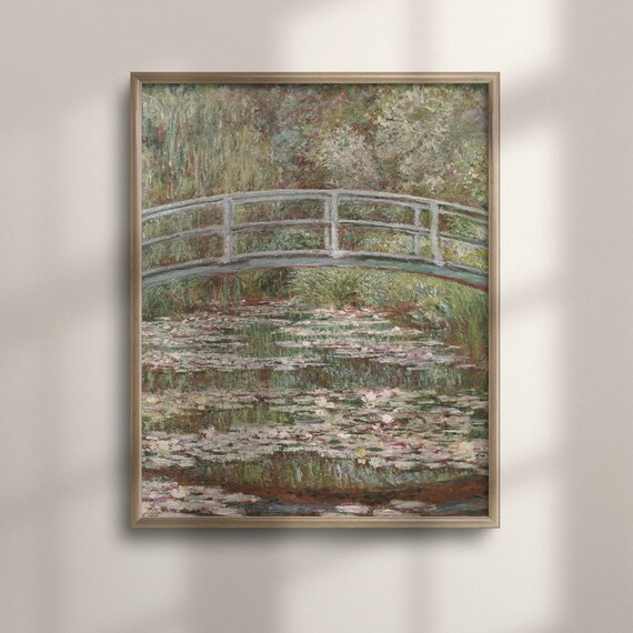 Claude Monets Bridge Over A Pond Of Water Lilies Classic Fine Art Poster Vintage French Art A4 A3 A2 Wall Decor Farmhouse C16 1188