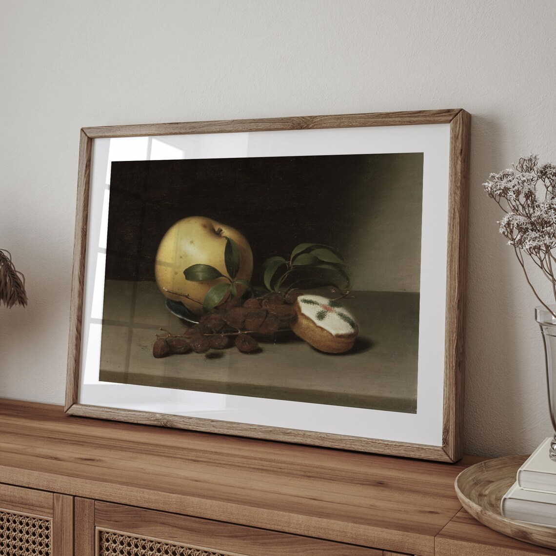 Golden Apple Grapes and Citrus Antique Still Life Art Poster - Image 4