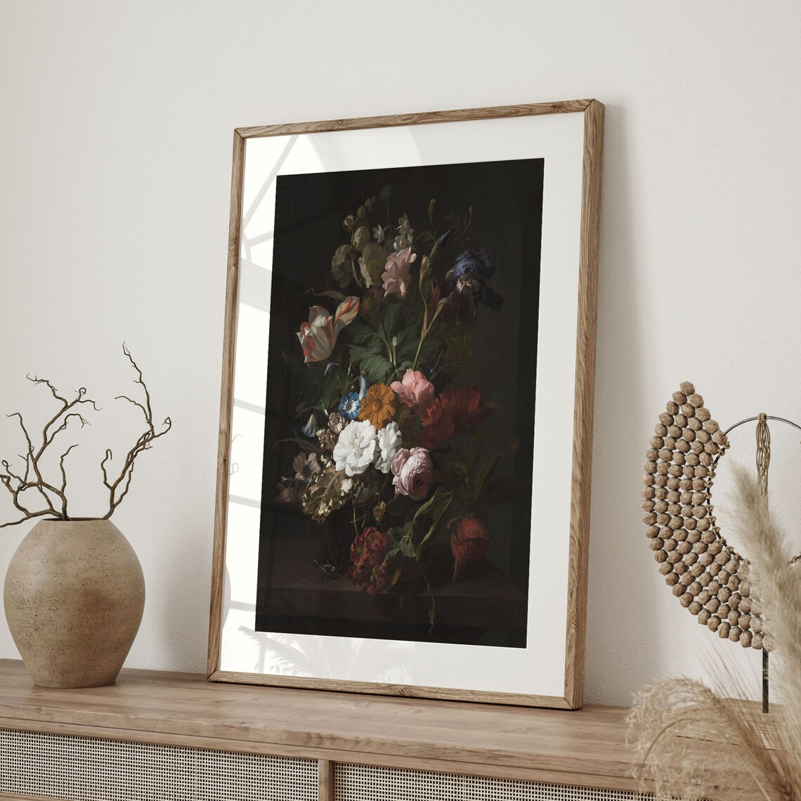 Baroque Dutch Flower Bouquet On Dark Background Still Life Art Poster - Image 4