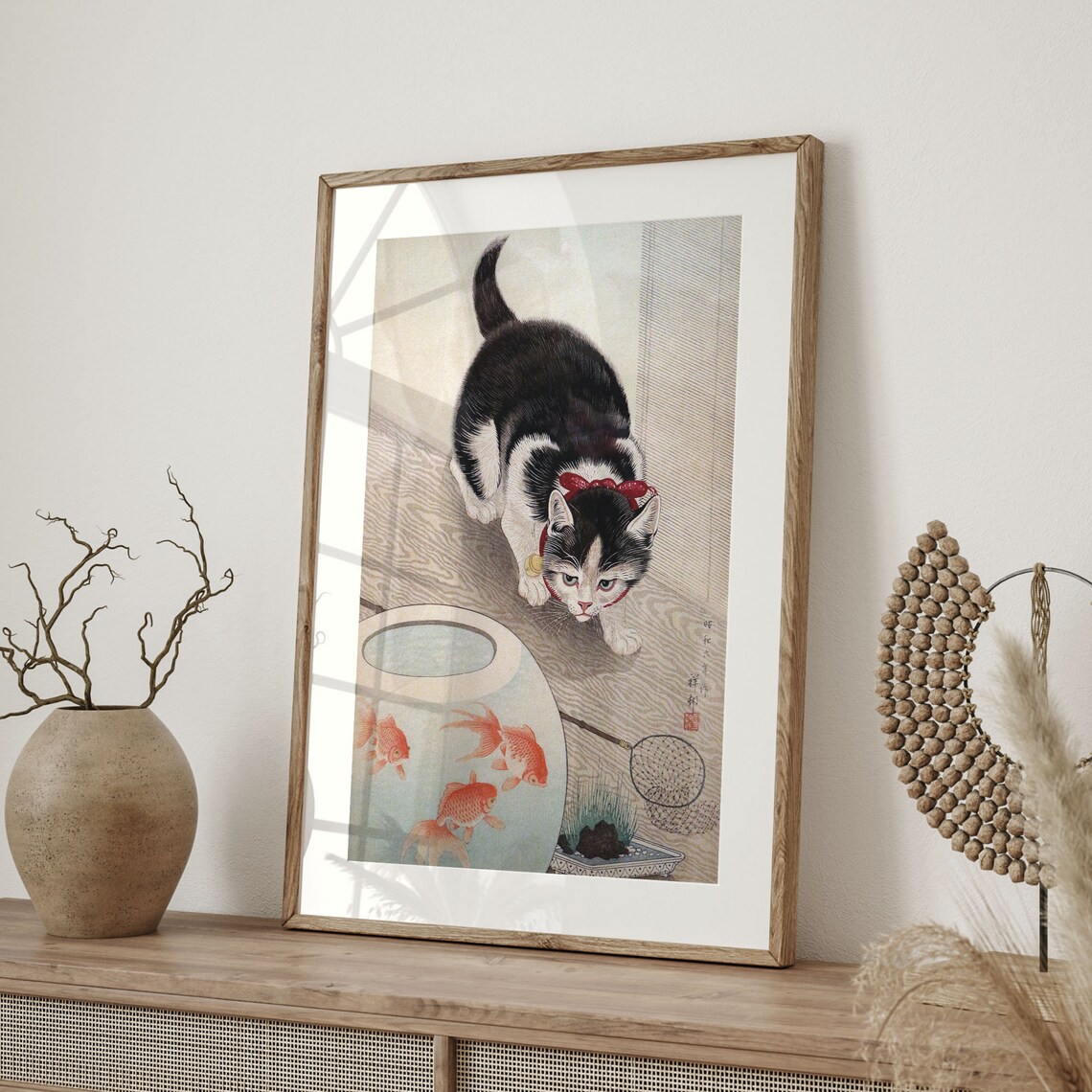 Ohara Koson Vintage Japanese Cat Poster, Ukiyo-E - Image 4