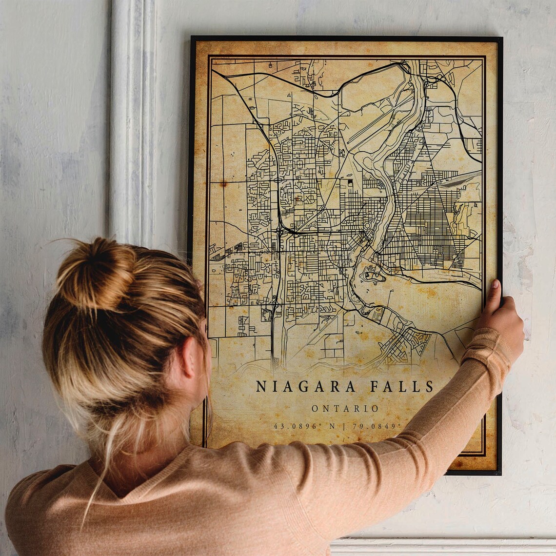 Niagara Falls Vintage Map Poster, Ontario Travel Print - Image 2