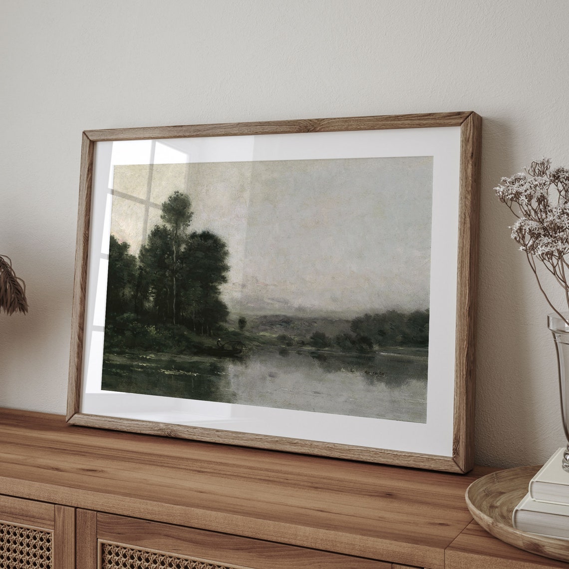 Antique Oil Painting Of River Landscape Vintage Art Country Cottage Lakeside Farmhouse Decor Irish Scenery C16 566 - Image 4