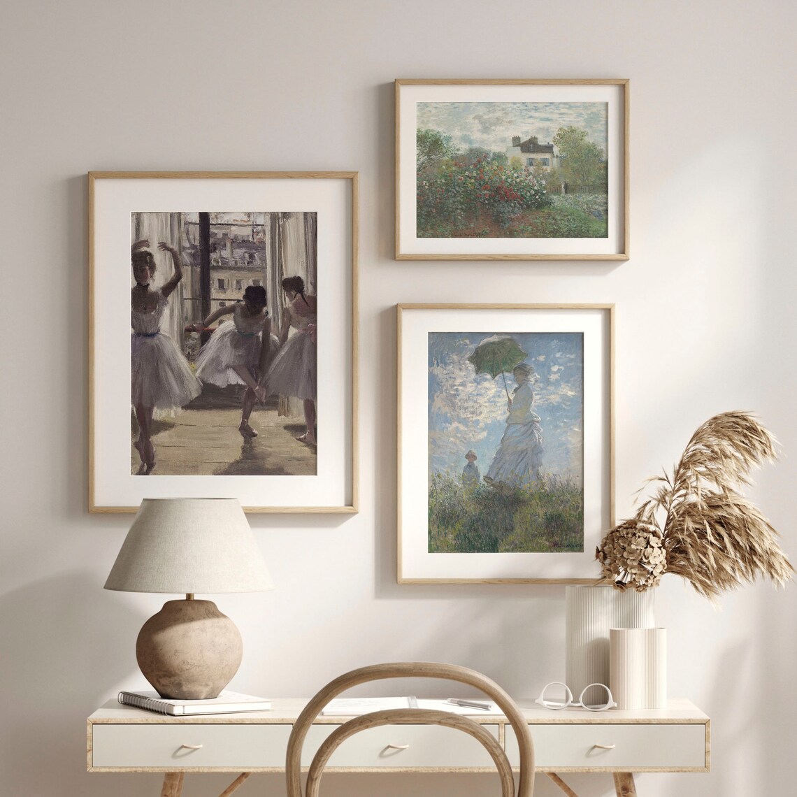 Three Ballerinas Rehearsing by the Window Vintage Ballet Painting Poster - Image 2