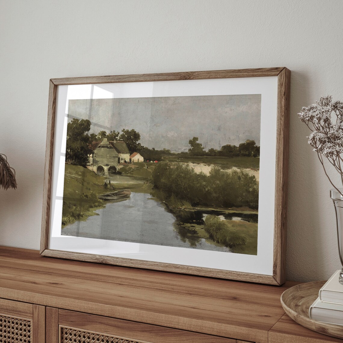 Vintage Country Landscape River Art Print, Farmhouse Decor - Image 4