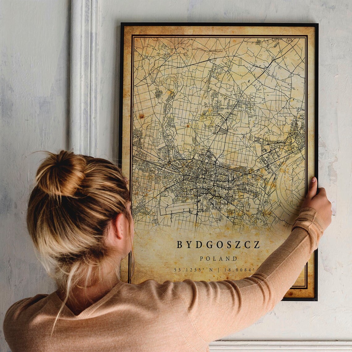 Bydgoszcz Vintage Map Poster, Rustic Poland Art Print - Image 2