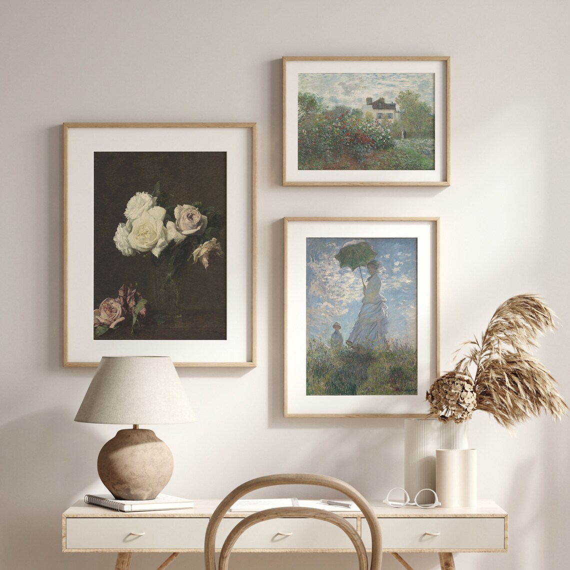 White Roses Dark Moody Vintage Floral Still Life Painting Poster - Image 2