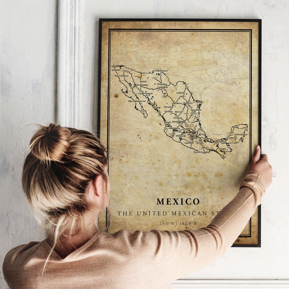 Mexico Vintage Map Poster Print, Country Map - Image 2