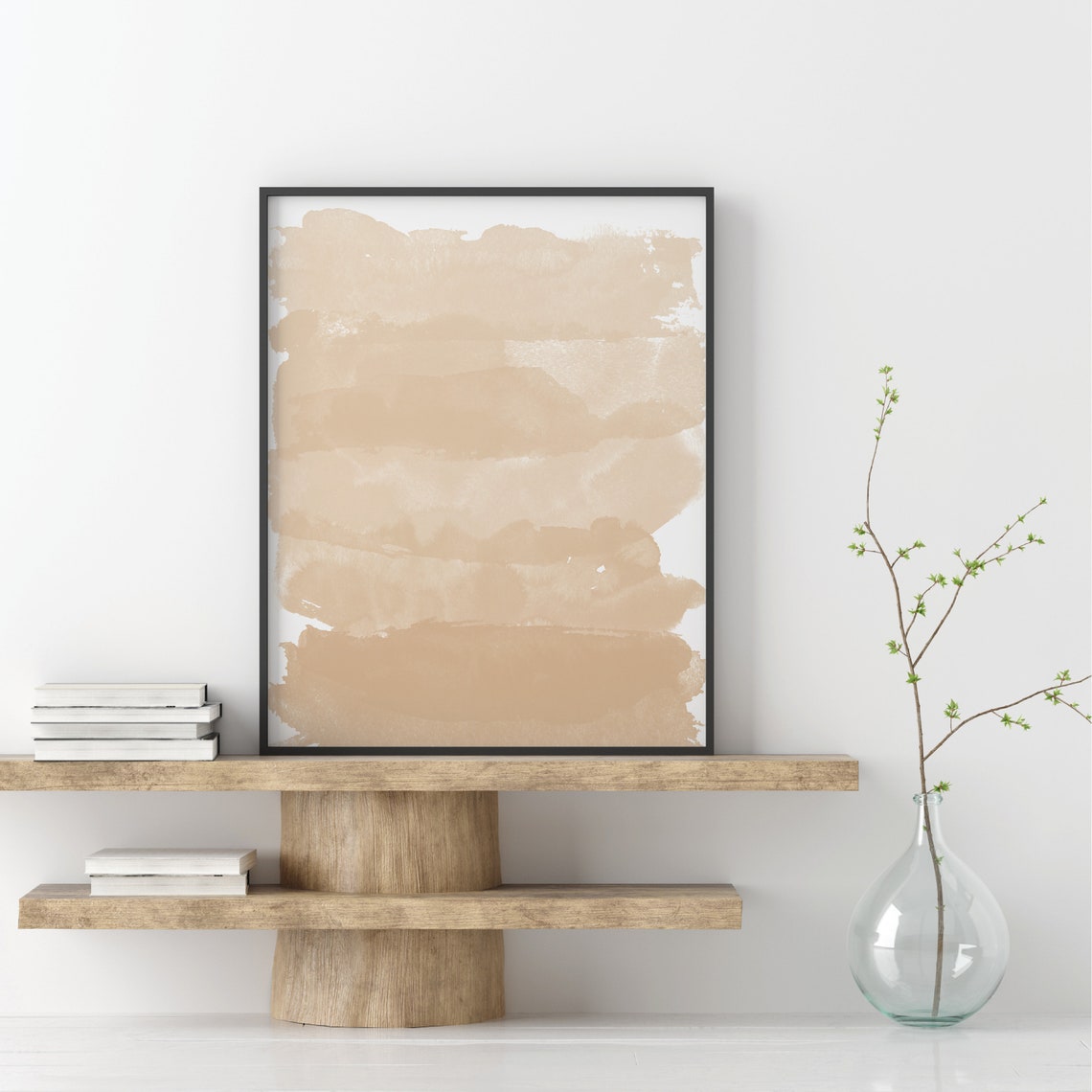 Gray Ink Blot Abstract Artwork Frame Options Black White Matte Poster - Image 4