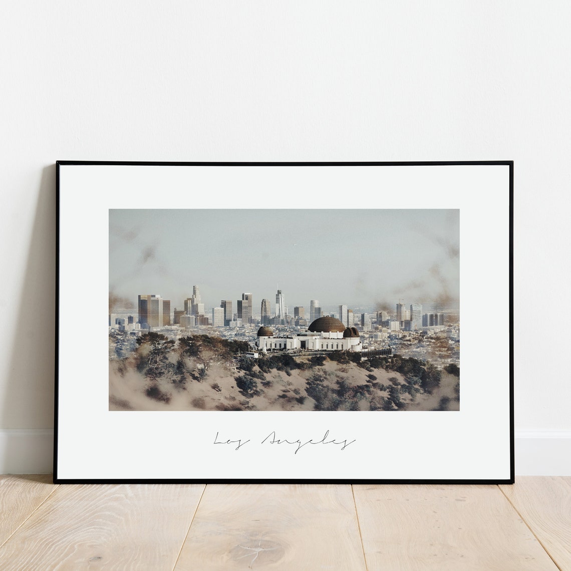 Los Angeles California Framed Art Print Wood Frame Finish Preview - Image 2