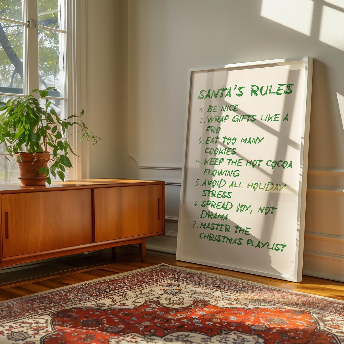 Santa's Rules For Adults, Funny Christmas Poster - Image 2