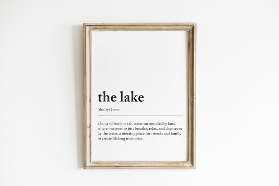 Lake Definition Art Print, Lake House Decor